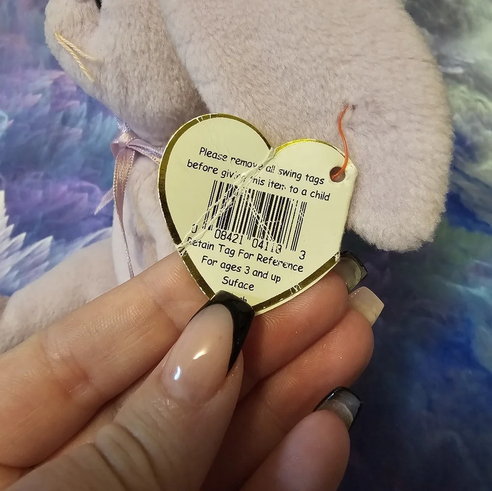 TY Beanie Baby Floppity the‎ Purple bunny